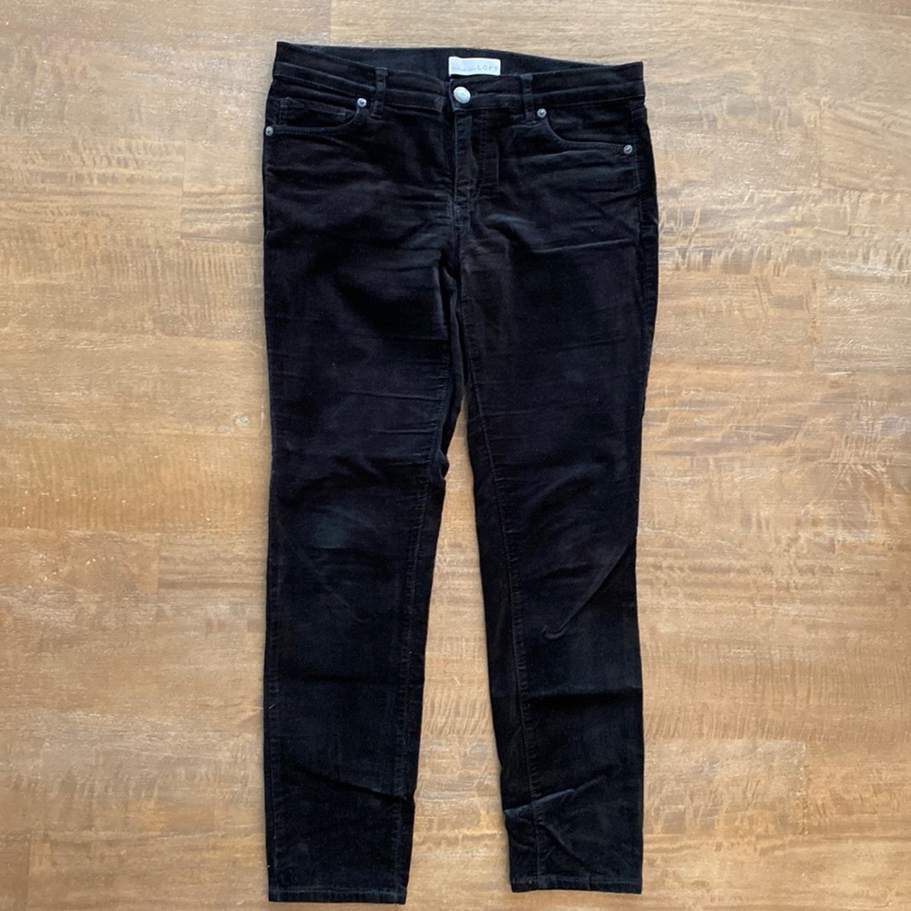 Loft black velvet pants, 27P